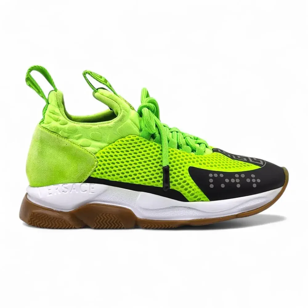 Versace Chain Reaction Women’s Sneakers Neon Green EU 37 US 6.5 - Preowned - Picture 3 of 9